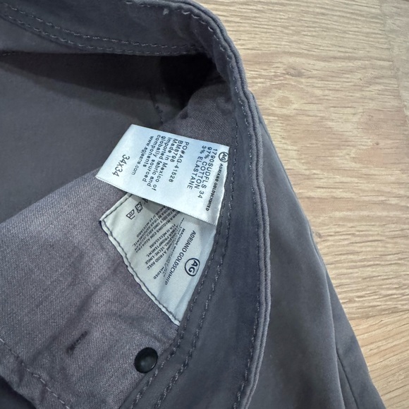 AG Jeans Adriano Goldschmied Gray Chino Pants The Ives 34 Waist 34” Men’s - Picture 7 of 7